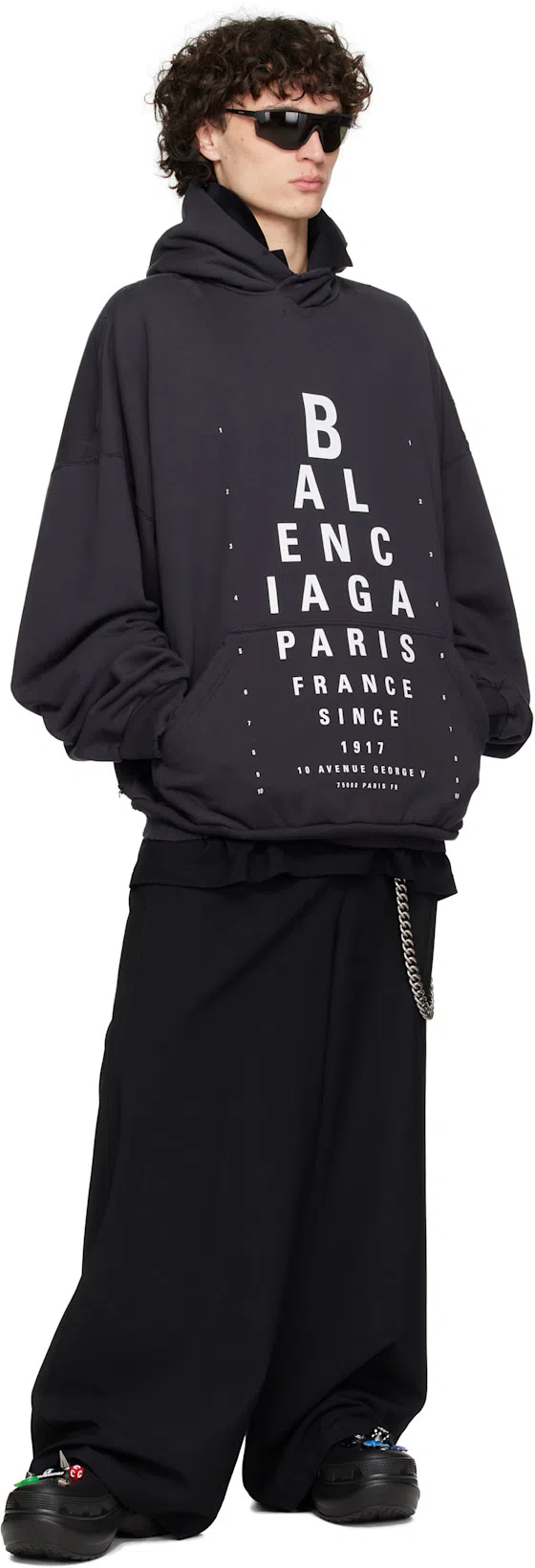 BALENCIAGA Black Crocs Jibbitz Clogs