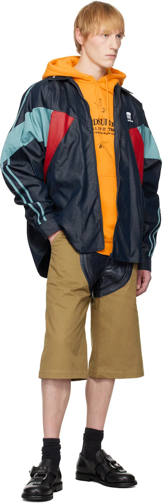 MARTINE ROSE Shirt-style Track Jacket In Blue