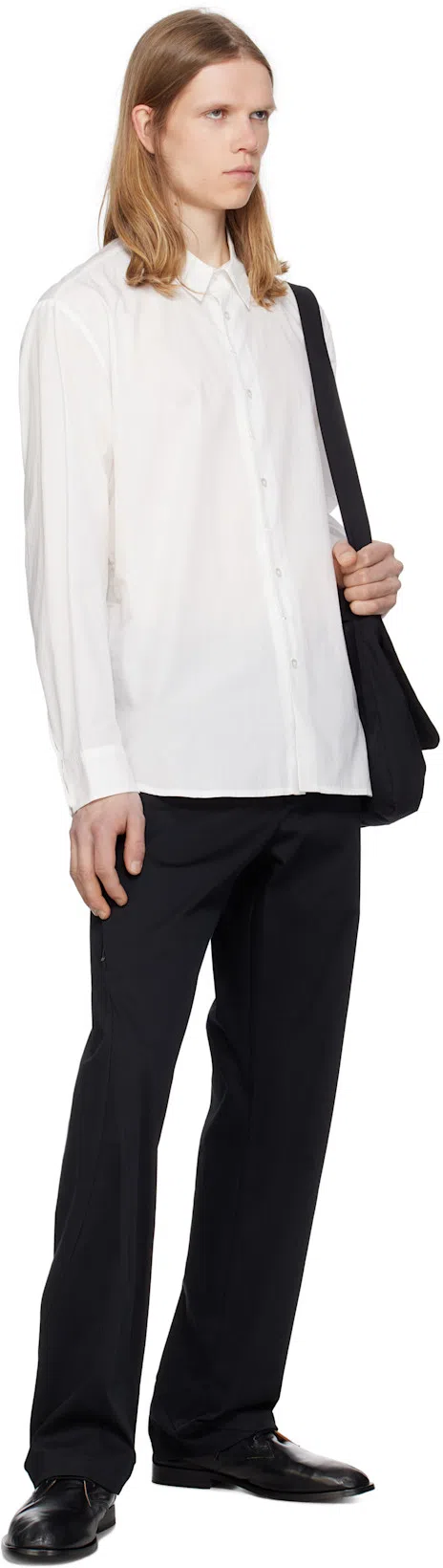 OUR LEGACY Black Slim Satchel Bag In Static Black Papyrus