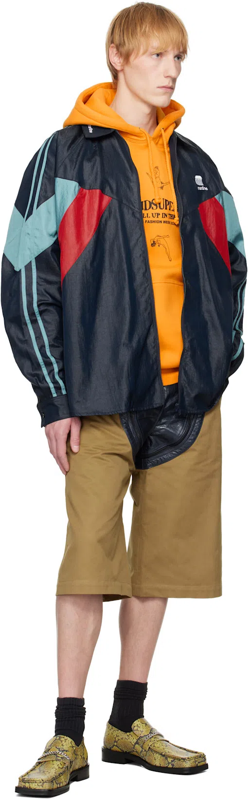 MARTINE ROSE Shirt-style Track Jacket In Blue