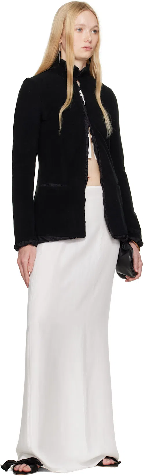 THE ROW Vika Knotted Satin Sandals In Black