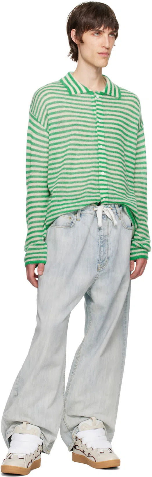 SUNNEI Long-sleeved Cardigan In 8191 Off White/jade