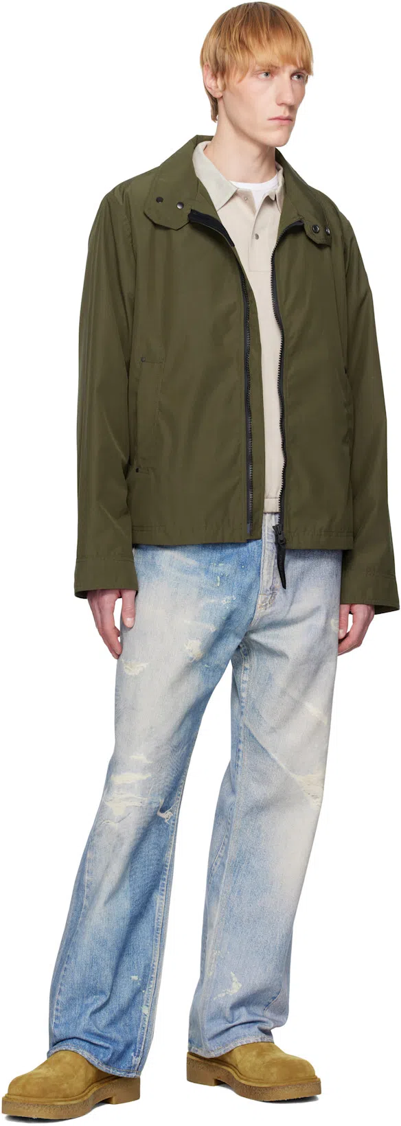 OUR LEGACY Mens Digital Denim Print Third Cut Faded-wash Denim Jeans In Blue