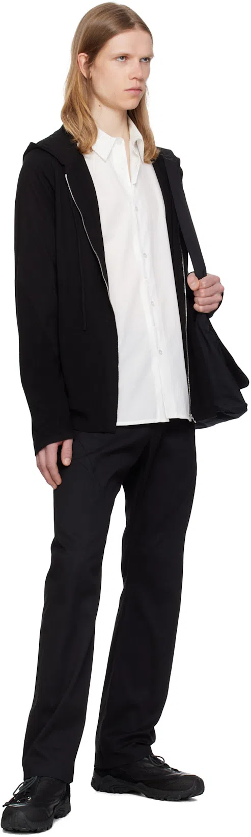 OUR LEGACY Black Slim Satchel Bag In Static Black Papyrus