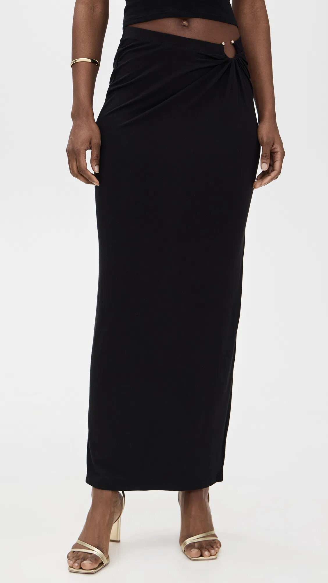 GOOD AMERICAN Stretch Jersey Maxi Skirt In Black001