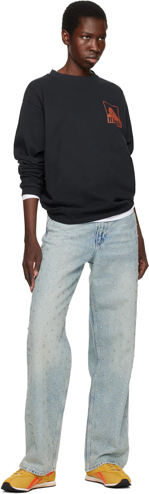 RAG & BONE Blue Shea Relaxed Straight Jeans