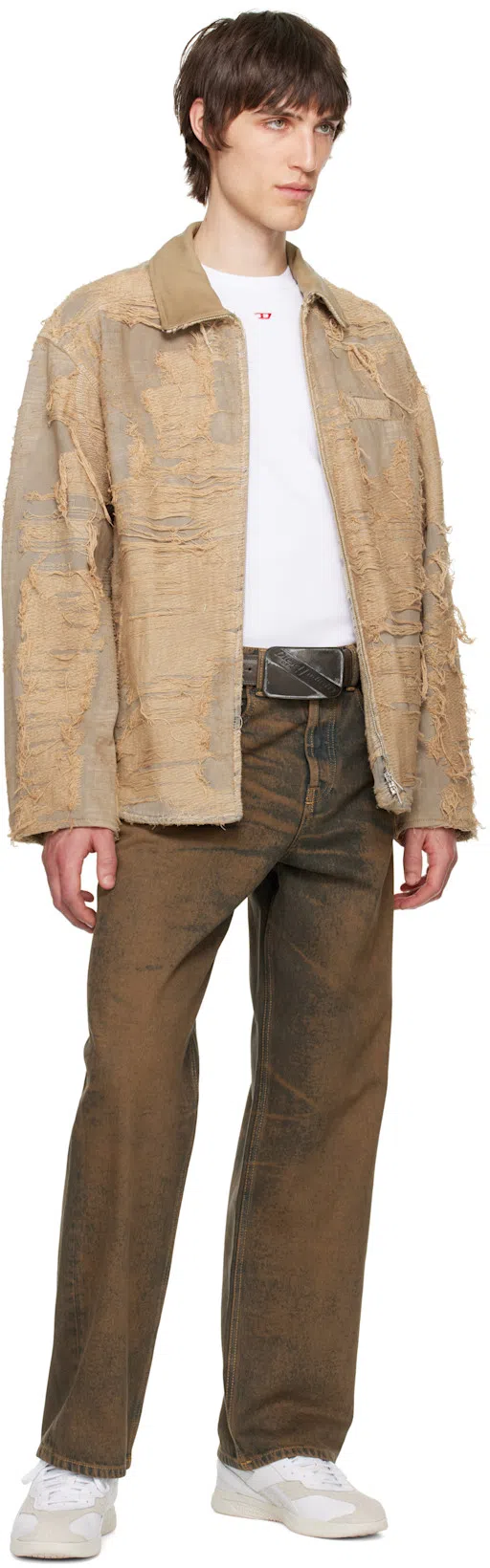 DIESEL Cotton T-shirt With Embroidered Details T-norm-int In White