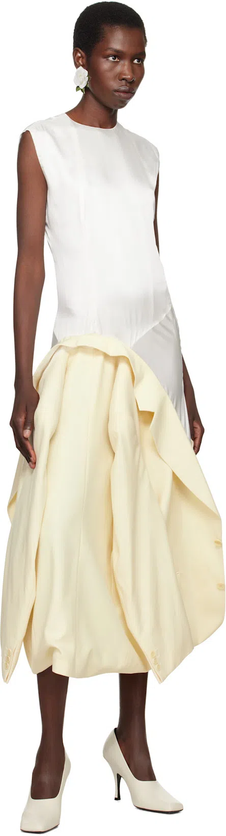 D'HEYGERE Ssense Exclusive Bridal Capsule Rose Print Single Earring In Brass