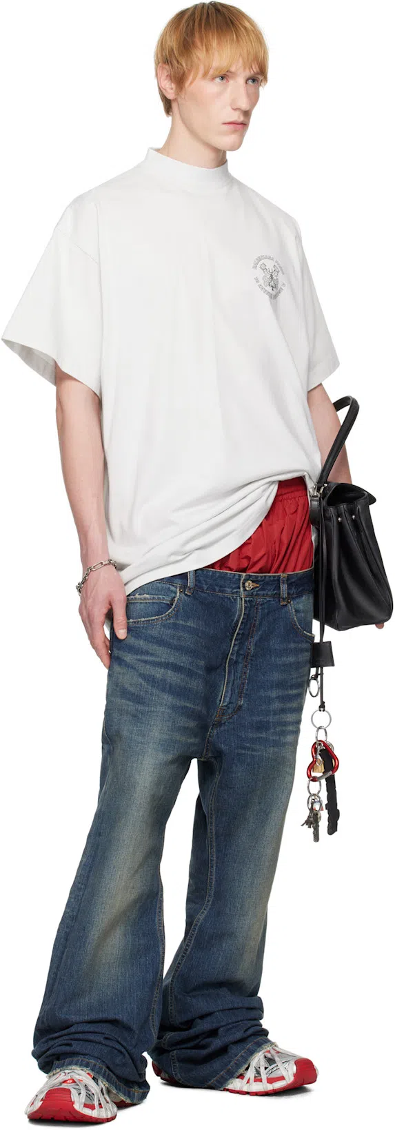 BALENCIAGA Men Layered Jeans In Blue