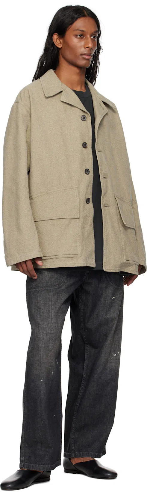 MAISON MARGIELA Black Cotton Oversize T-shirt In Gray