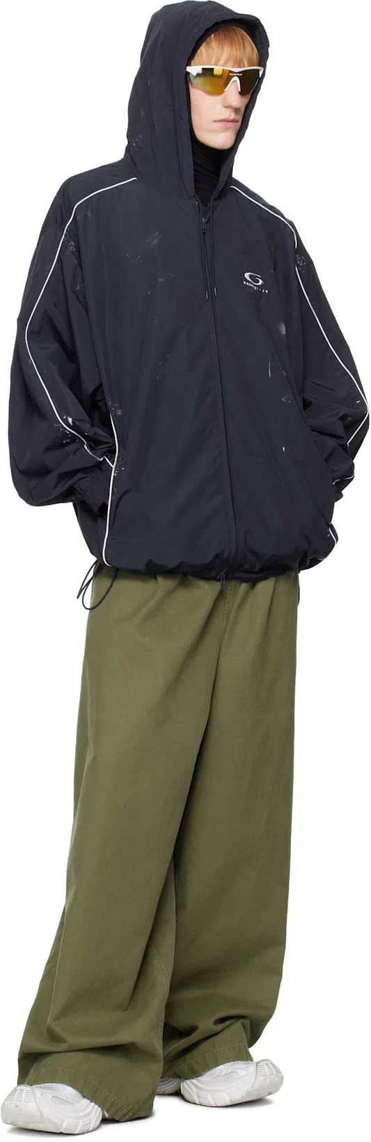 BALENCIAGA Navy Painter Track Jacket In 4140