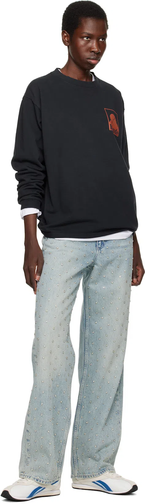 RAG & BONE Blue Shea Relaxed Straight Jeans