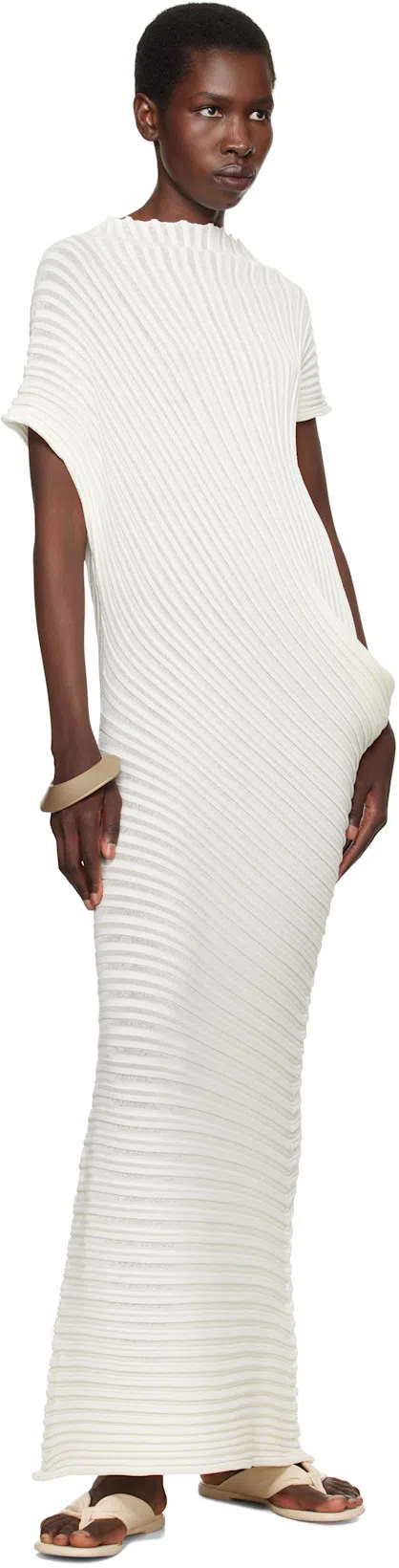 ISSEY MIYAKE Ssense Exclusive Bridal Capsule Three-fold Sandals In 08 Kouzo Ivory