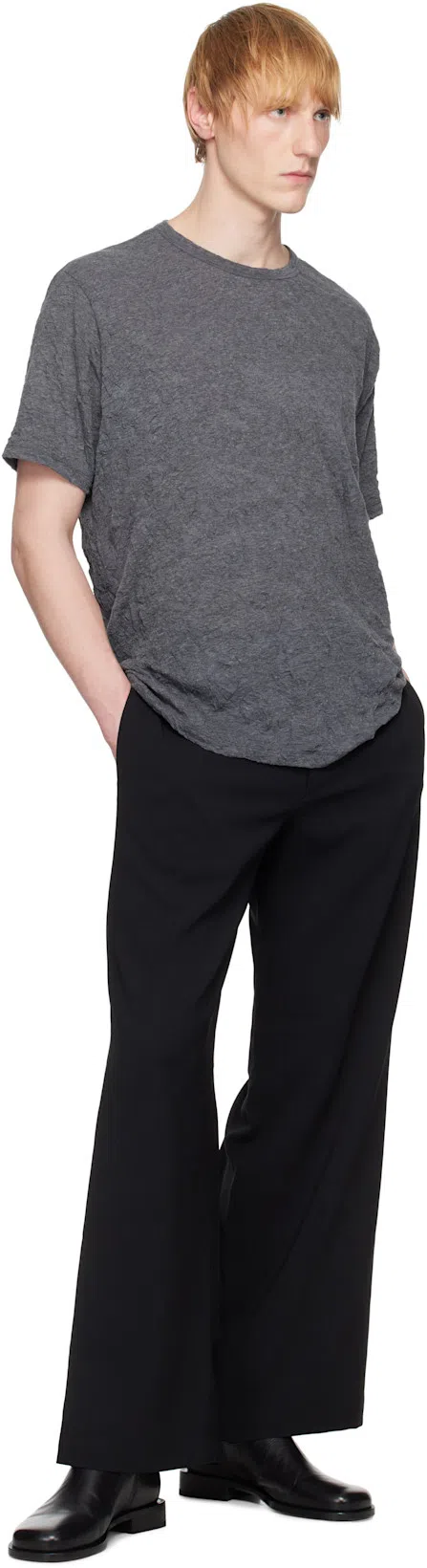 OUR LEGACY Mens Worn Black Boxy Short-sleeve Cotton-jersey T-shirt In Gray