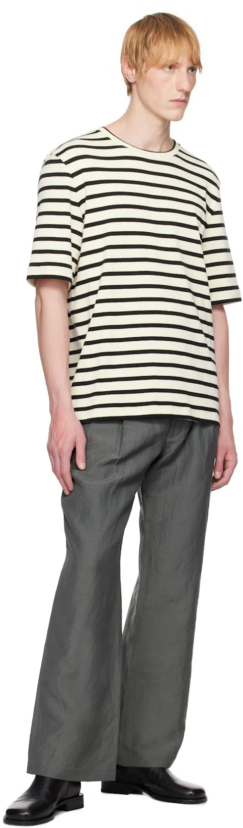 JIL SANDER Marinière Cotton T-shirt In White