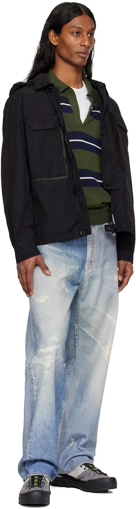 OUR LEGACY Mens Digital Denim Print Third Cut Faded-wash Denim Jeans In Blue