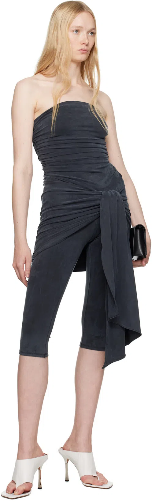 ALEXANDER WANG Pre-styled Wrap Catsuit In Gray