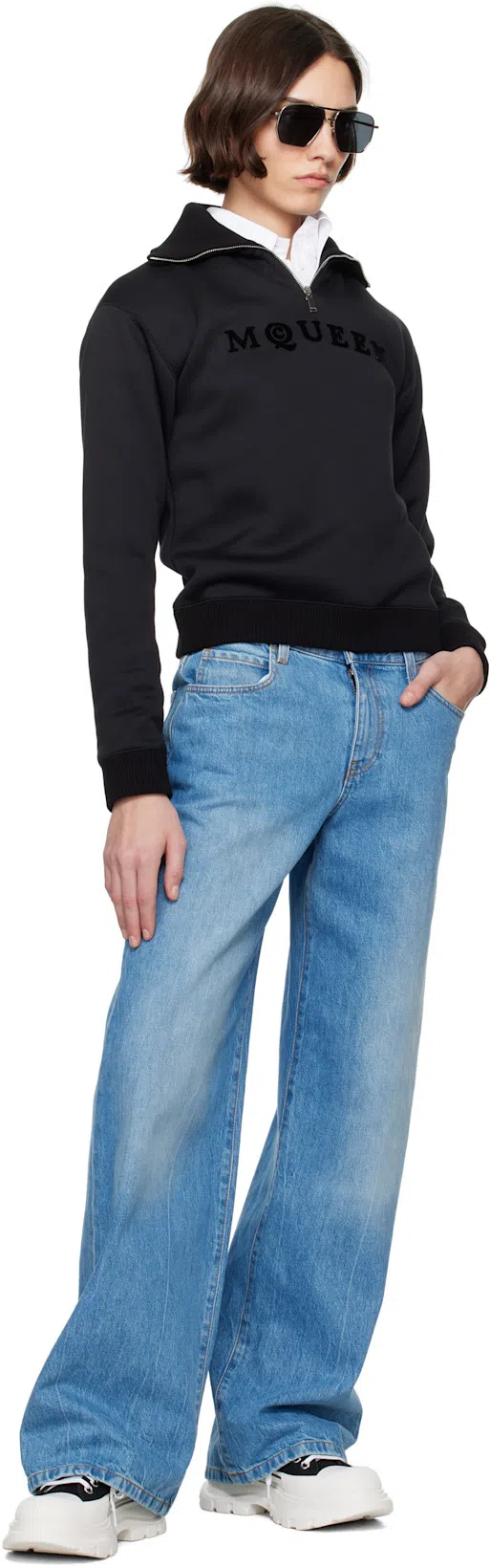 ALEXANDER MCQUEEN Smooth Sneakers With 45mm Thread In Black