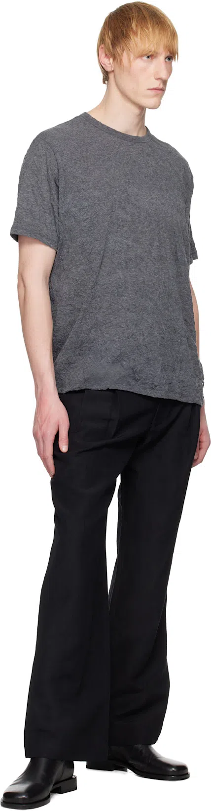 OUR LEGACY Mens Worn Black Boxy Short-sleeve Cotton-jersey T-shirt In Gray