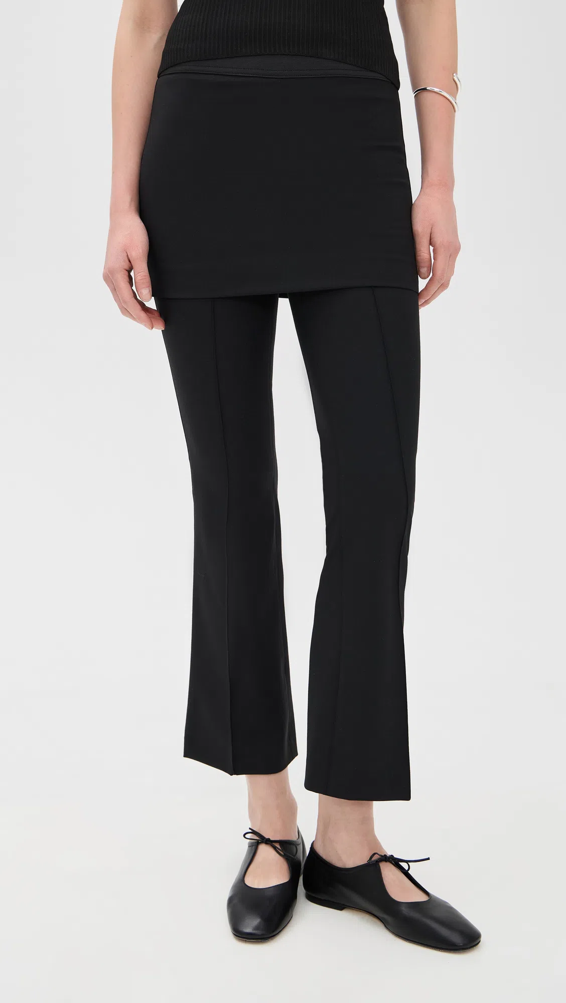 THE GARMENT Black Noah Crop Skirt Trousers In 050 Black