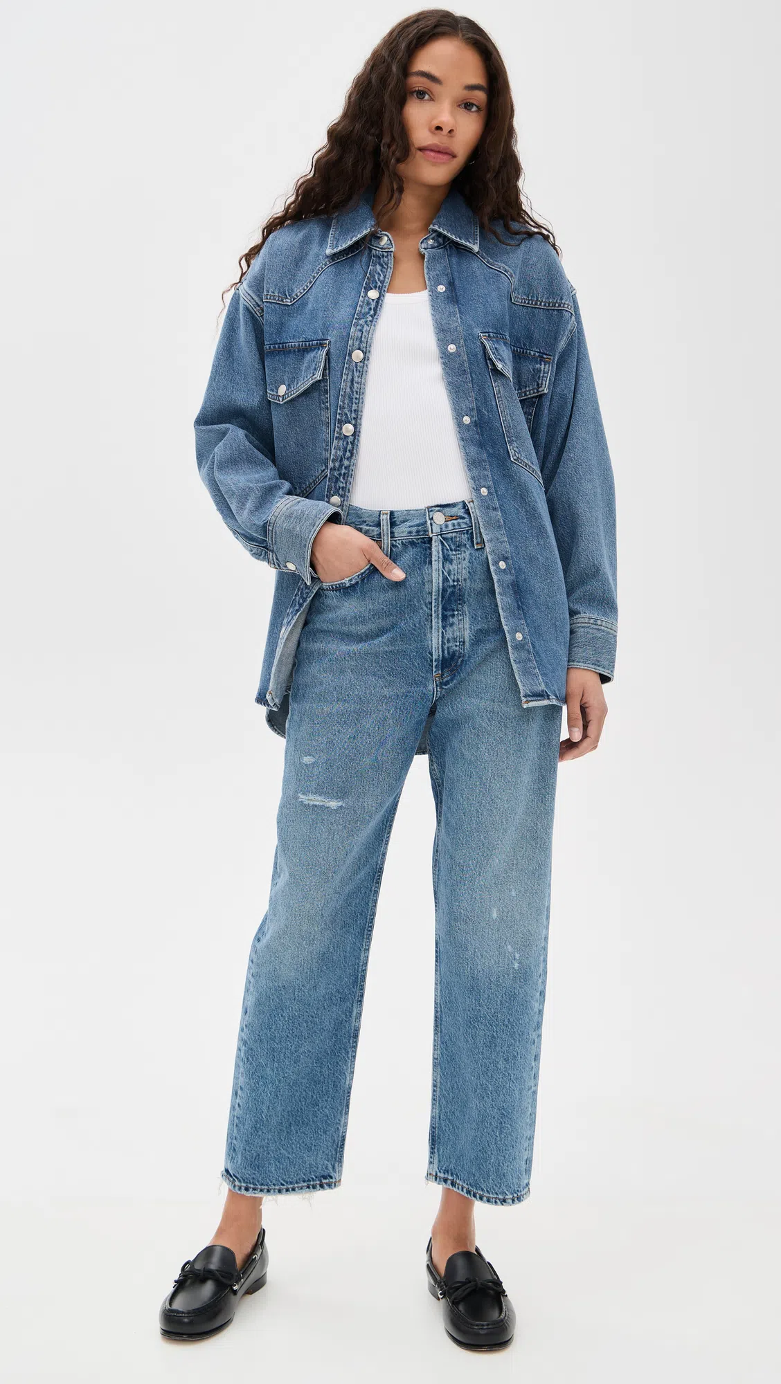 VARLEY Antonia Relaxed Cardigan In White Blue Nights