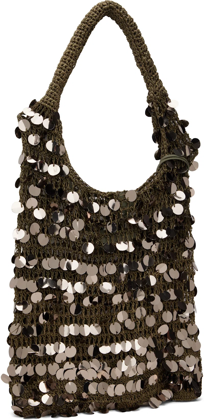 JW ANDERSON Gunmetal Sequin Hobo Shoulder Bag In Grey