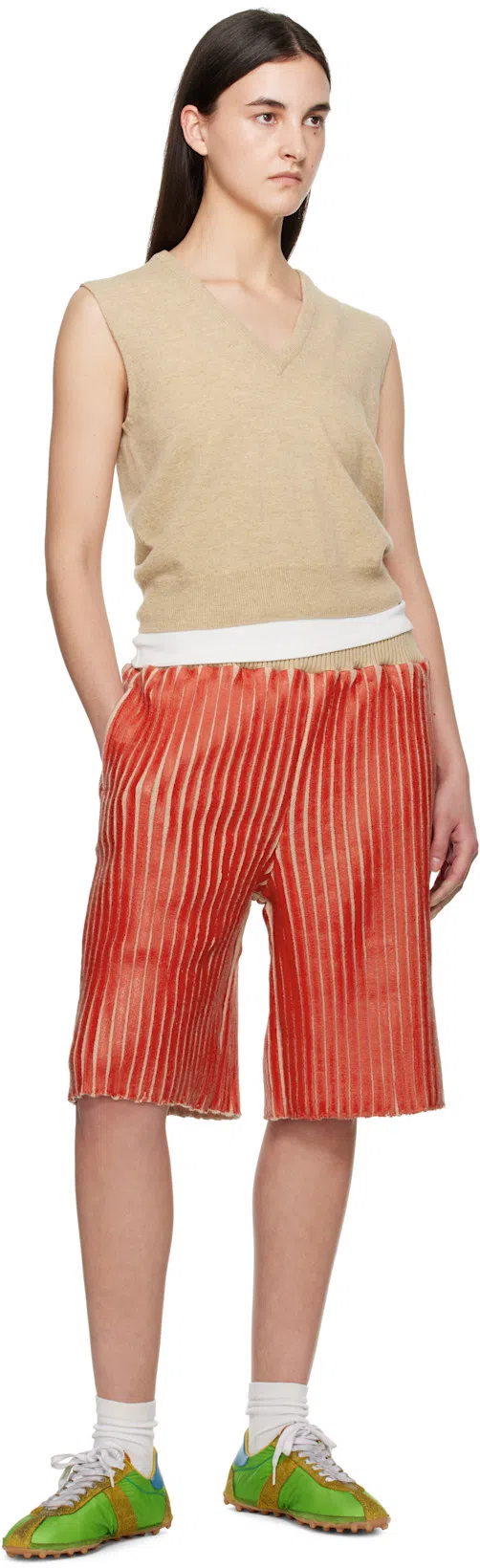 MAISON MARGIELA Sprinter Leather And Brushed Suede-trimmed Shell Sneakers In Green