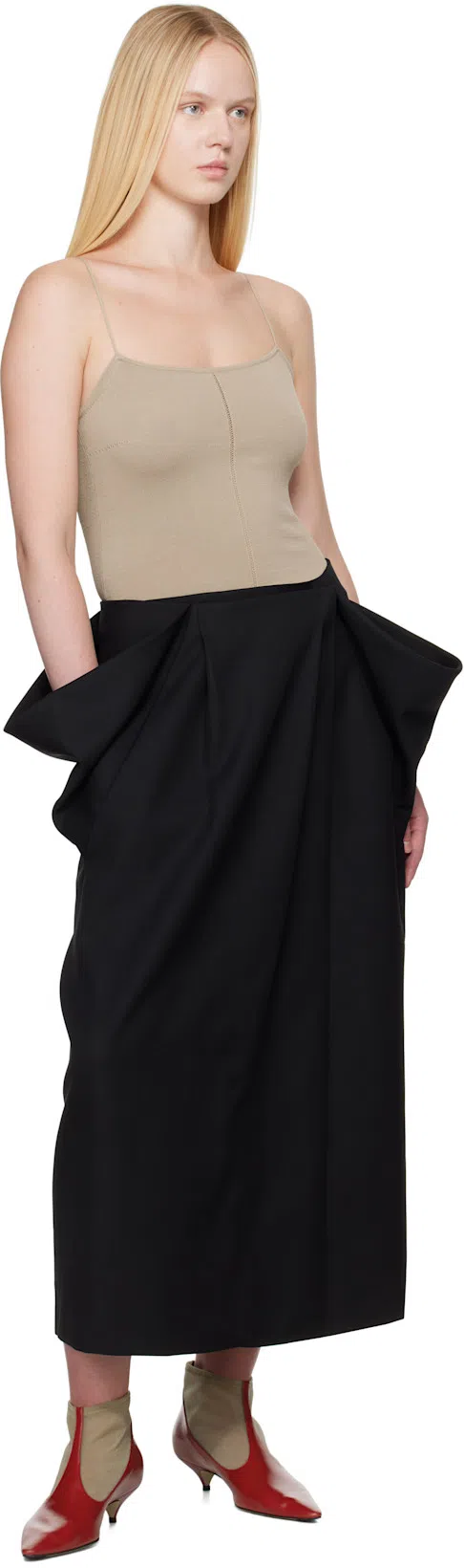 THE ROW Pointed Short Boots In Scr Scarlet