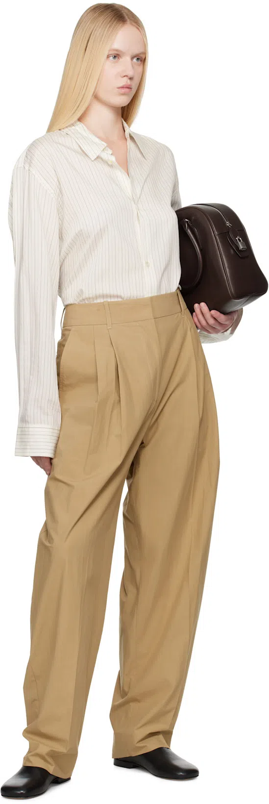 THE ROW India 12.00 Top-handle Bowling Bag In Leather In Brown