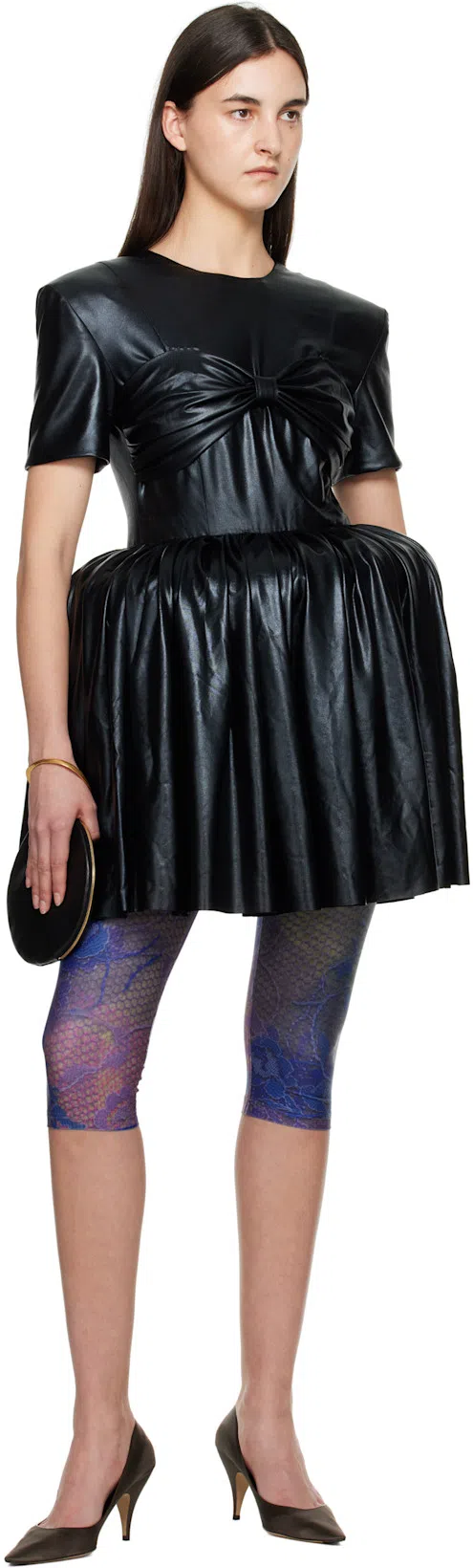 THE ROW Round Bracelet Matte Nappa Clutch In Black Ang