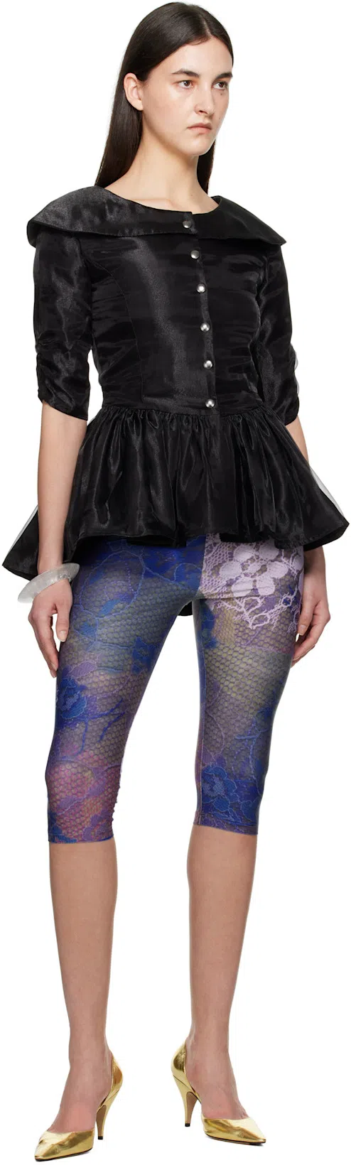 SOPHIE BUHAI Transparent Quartz Pyramid Bangle Bracelet