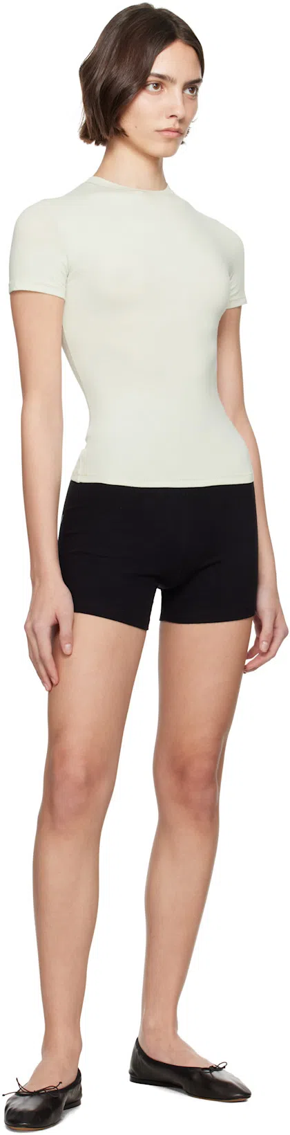 THE ROW 10mm Hereditas Leather Ballerina Flats In Black