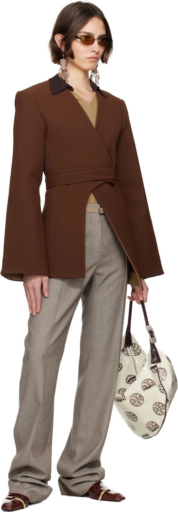 TORY BURCH Octopus Earrings In Brown