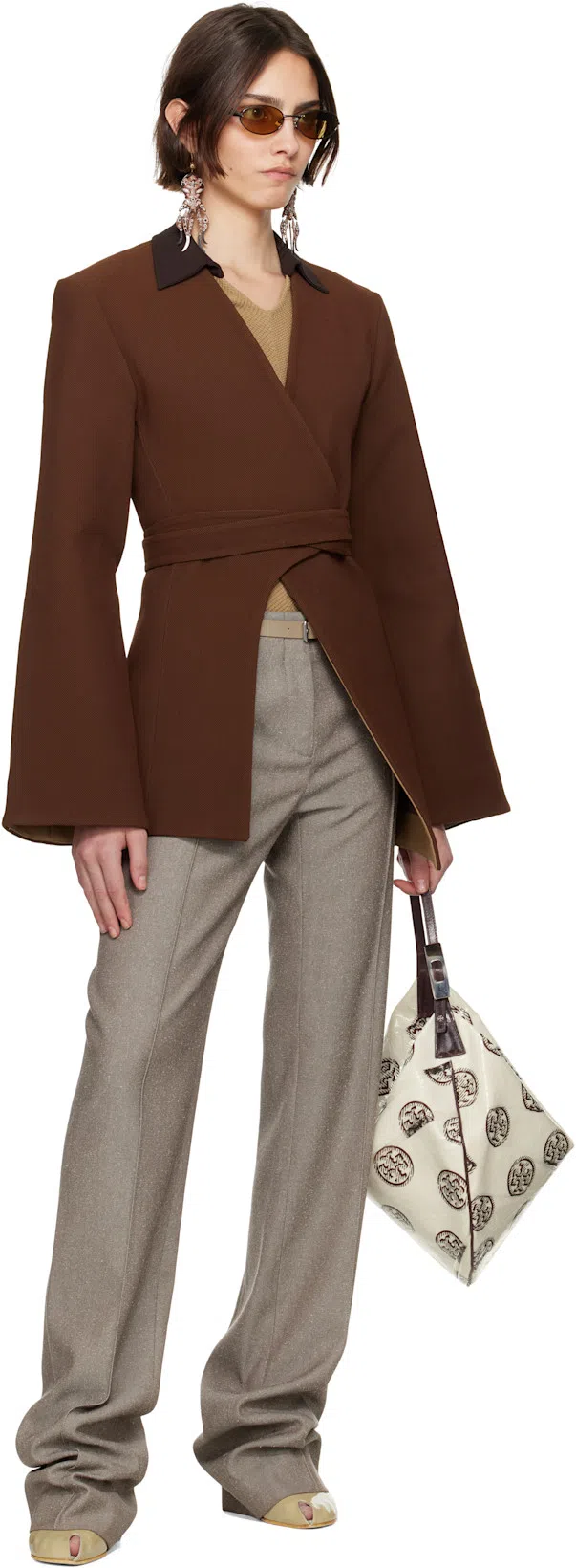 TORY BURCH Octopus Earrings In Brown