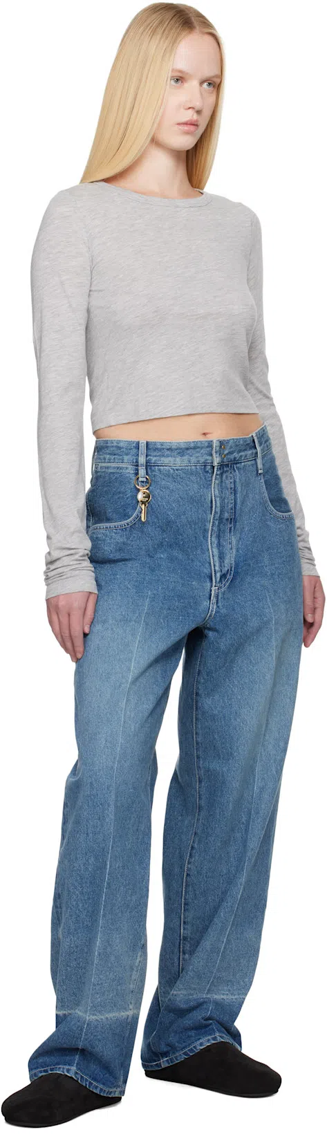 THE ROW Black Hugo Slippers In Blk Black