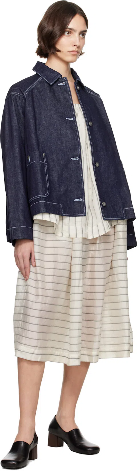 LEMAIRE Anatomic Pump 55 Leather Loafer Pumps In Bk999 Black