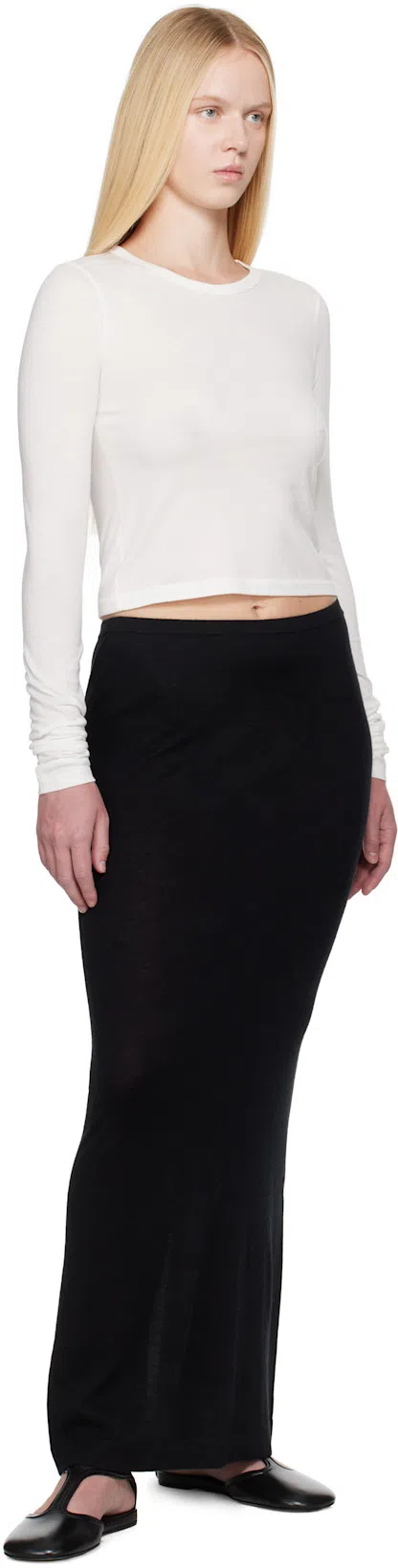 ÉTERNE Long-sleeve Top In White