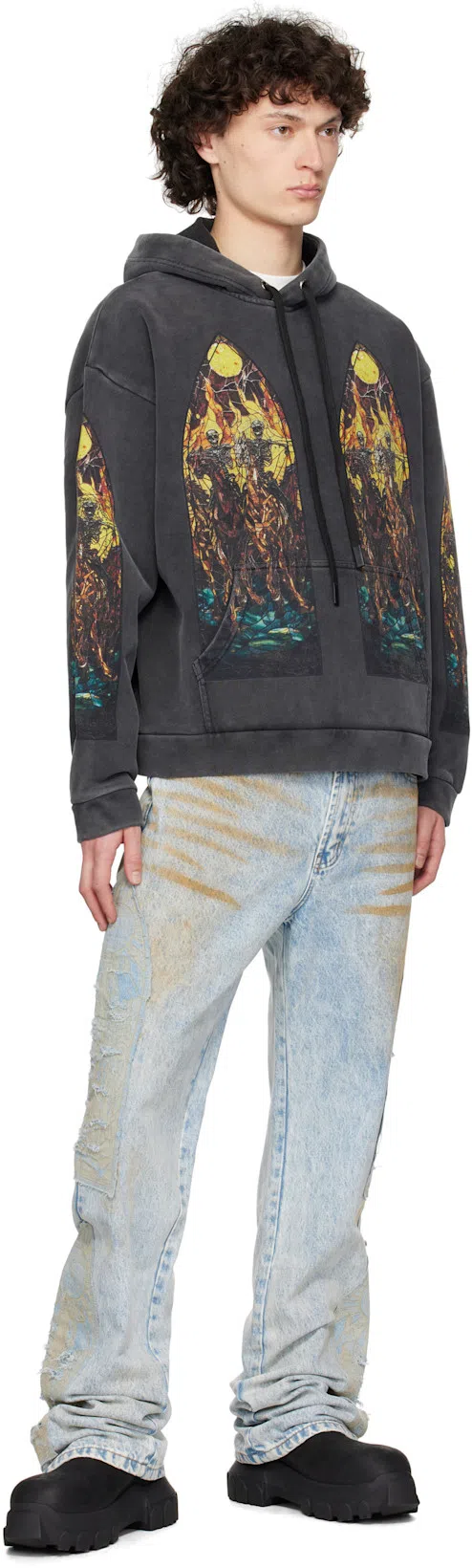 RICK OWENS Beatle Mega Tractor Boots In Black