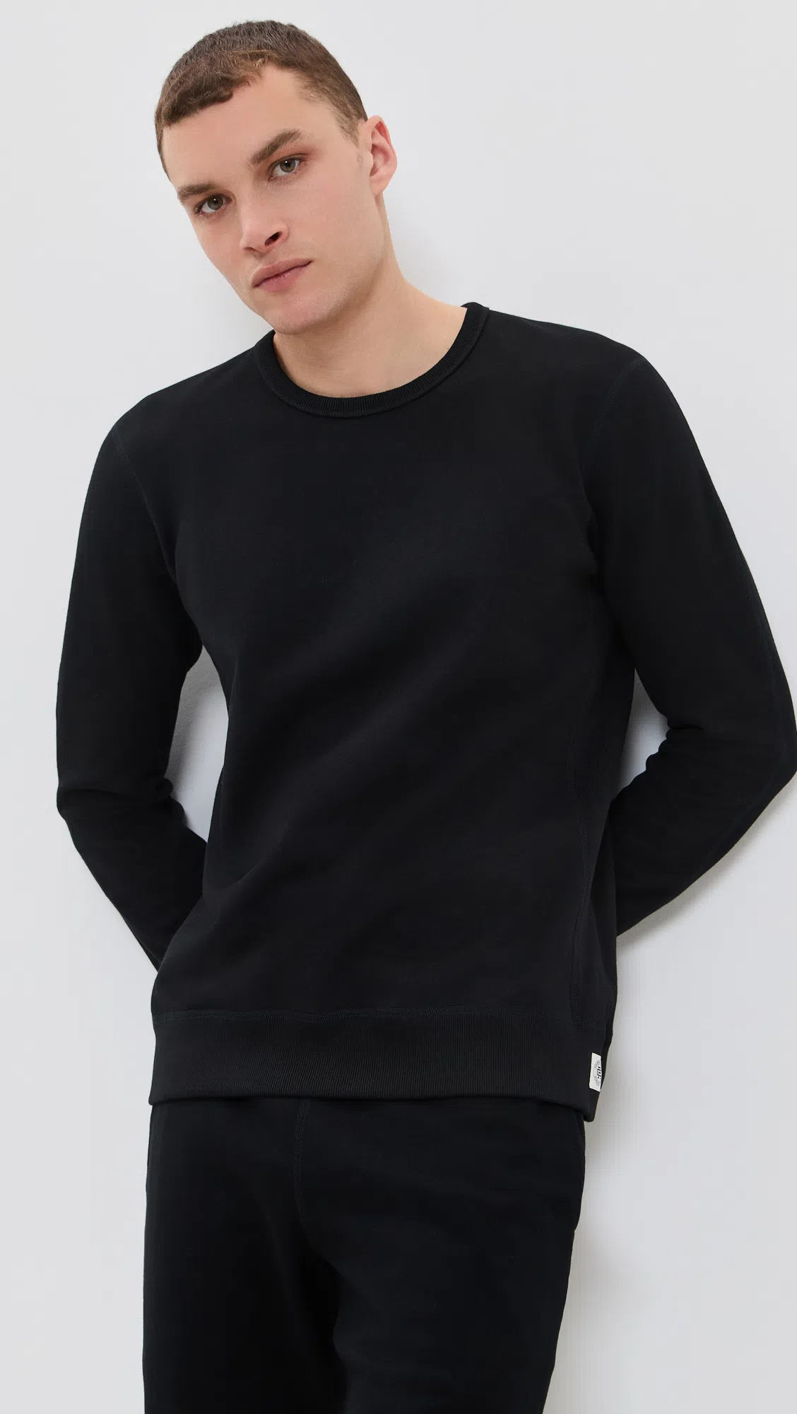 REIGNING CHAMP Mid-weight Terry Slim Crew Neck Black
