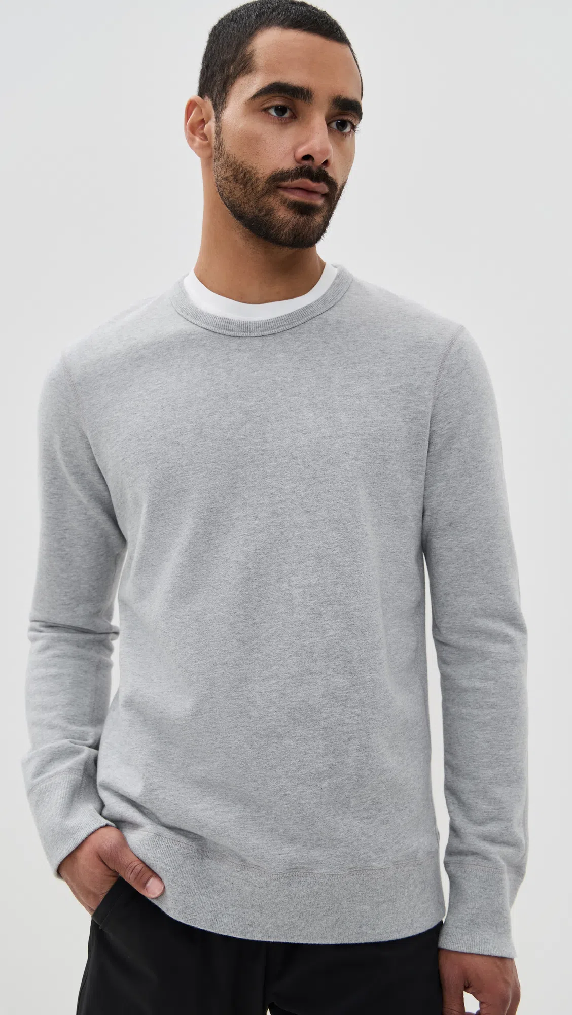 REIGNING CHAMP Midweight Terry Standard Crewneck Sweatshirt In Gray