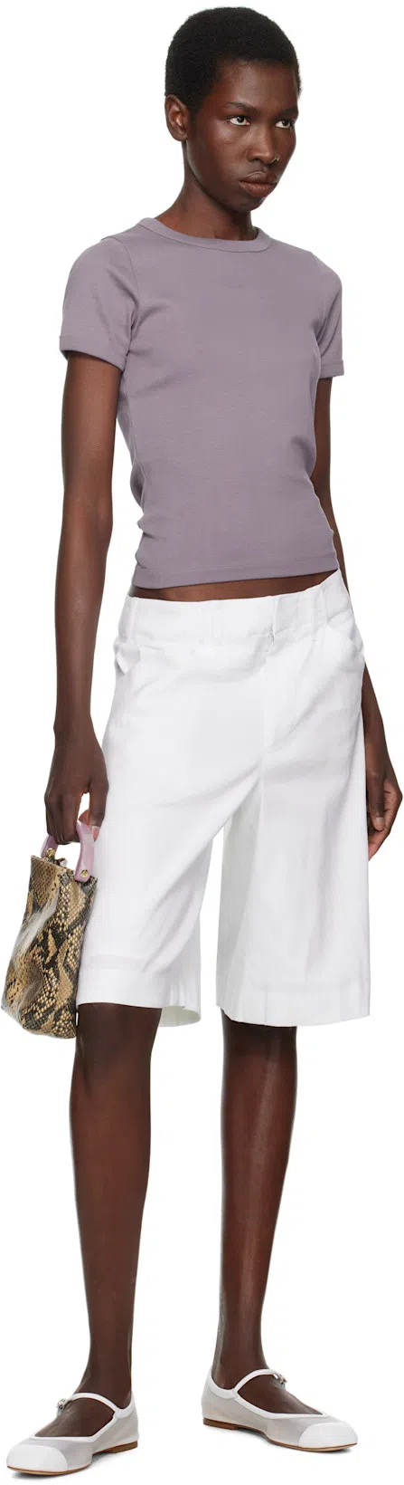 AEYDE Uma Nappa Leather Ballet Flats In White