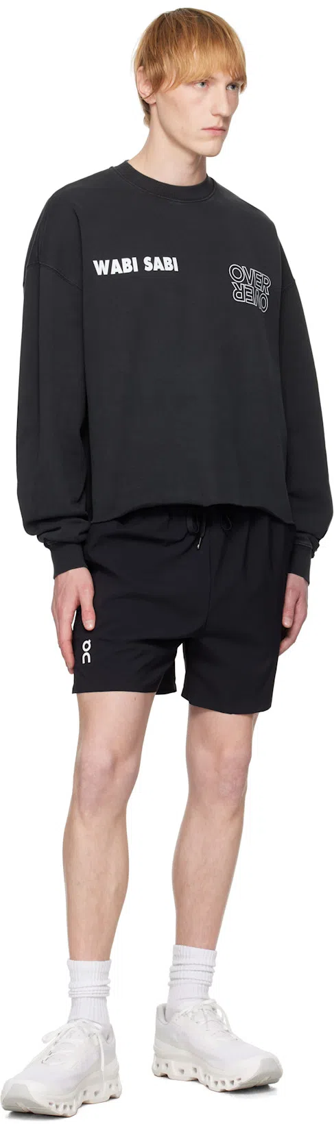 OVER OVER Gray Boxy Crop Crew Sweatshirt