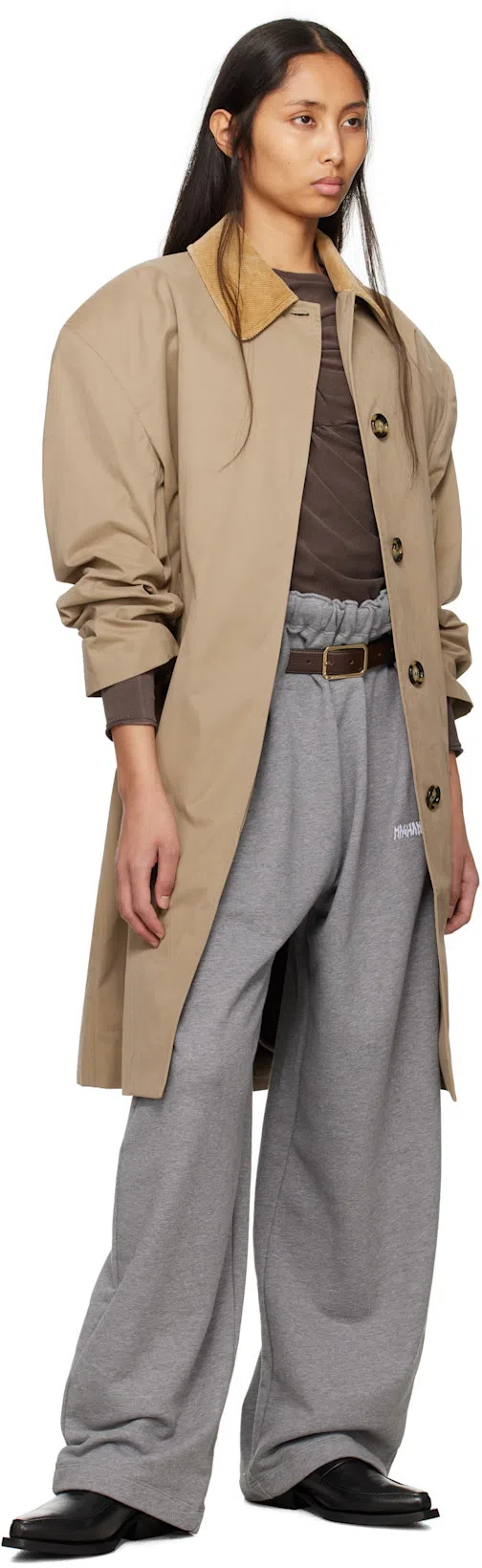 MERYLL ROGGE Beige Cotton Coating Mac Coat