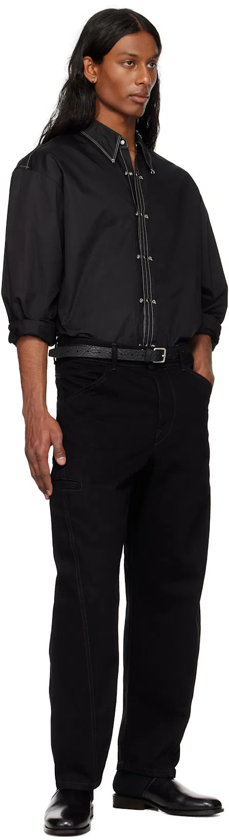LEMAIRE Relaxed Fit Cotton Shirt In Black