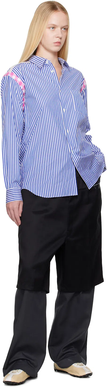 MAISON MARGIELA Leather Lace-up Trainers Featuring Suede Accents In White