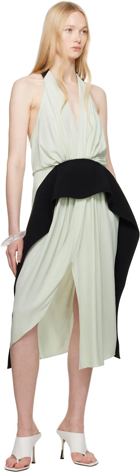 SOPHIE BUHAI Transparent Quartz Pyramid Bangle Bracelet