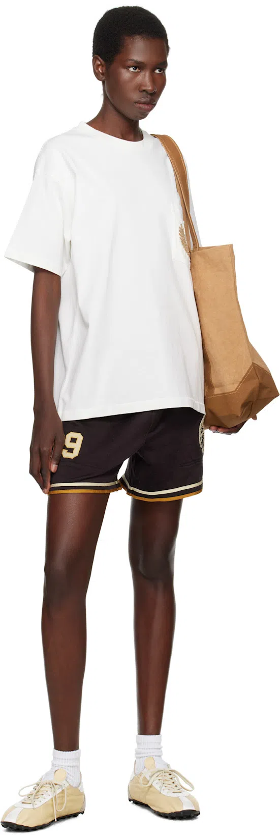 MAISON MARGIELA Leather Lace-up Trainers Featuring Suede Accents In White