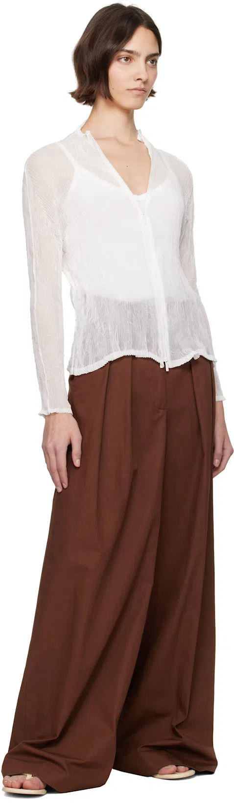 ISSEY MIYAKE Ssense Exclusive Bridal Capsule Three-fold Sandals In 08 Kouzo Ivory