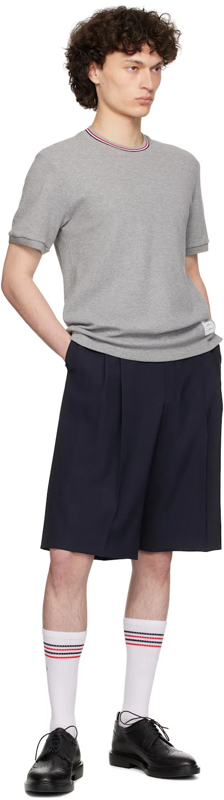 DRIES VAN NOTEN Wool Panrom Bermuda Shorts In Blue