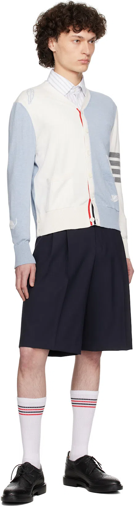 DRIES VAN NOTEN Wool Panrom Bermuda Shorts In Blue